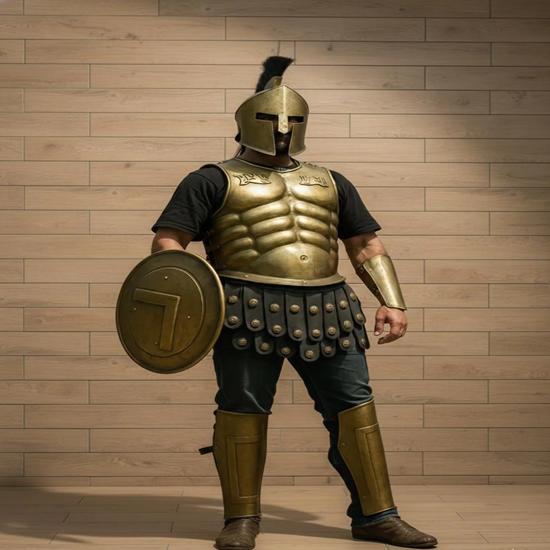 Spartan Armor Suit King Leonidas 300 Movie Costume Spartan Muscle Jacket Halloween Christmas Fathers Day Brother Husband Gift