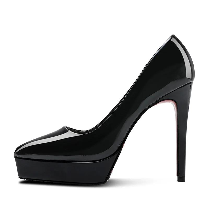 Women 10cm 12cm High Heels 2cm 3cm Platform Nightclub Pumps Lady Wedding Party Stiletto Heels Red Bottom Catwalk Nude Shoes