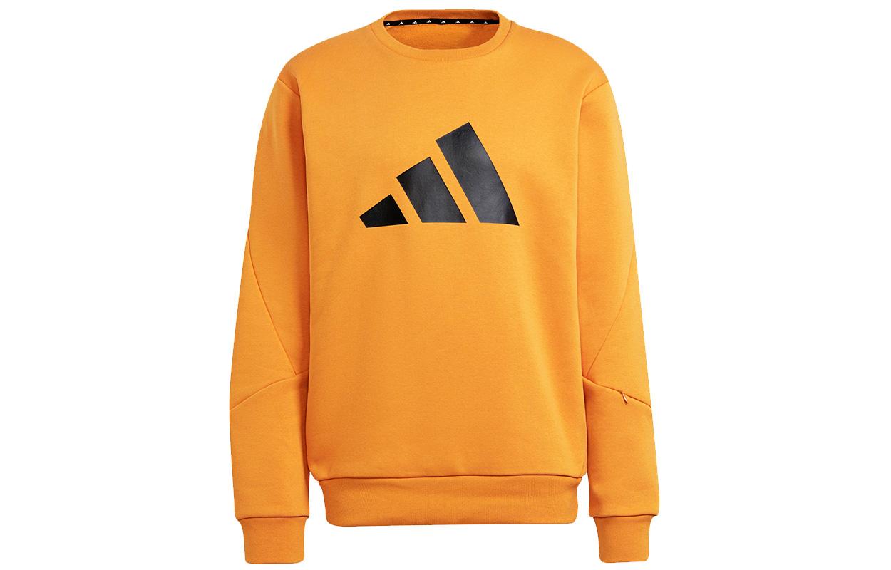 Adidas Sweatshirts Men s Orange Crew Neck Moderate Regular H46508 XL