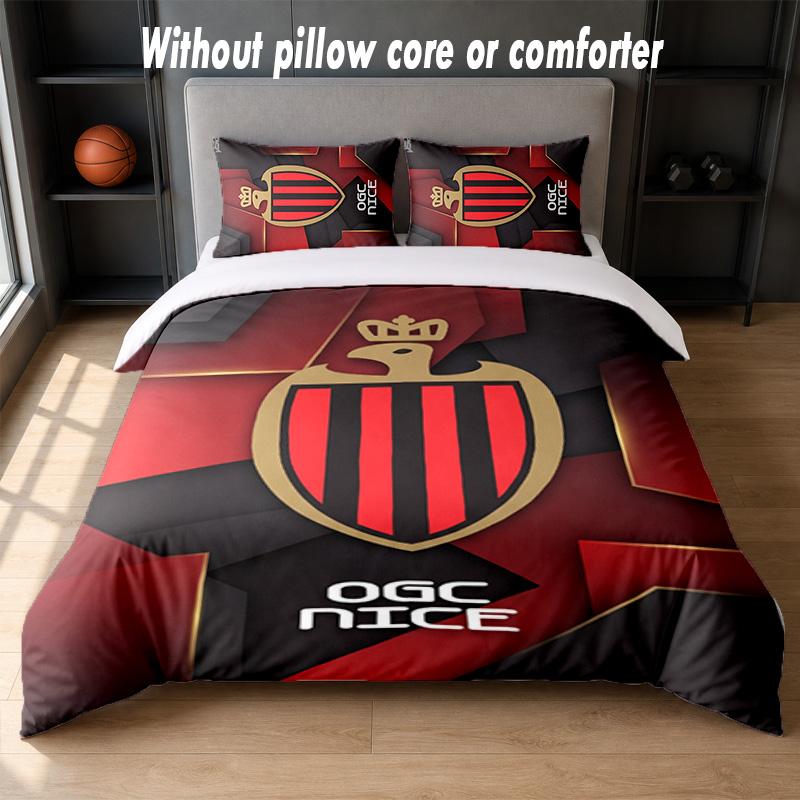 OGC Nice FC Design Bed Bedding Set 1 Duvet Cover + 2 Pillowcases Soft Breathable Household Bed Linens