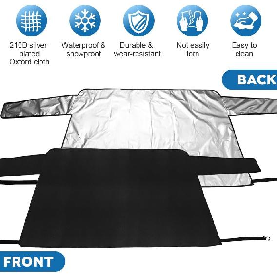 Car Windshield Cover, Winter Car Window Snow Frost Cover, Portable Oxford Fabric Back Window Protection Windproof Covers, Car Winter Accessories for