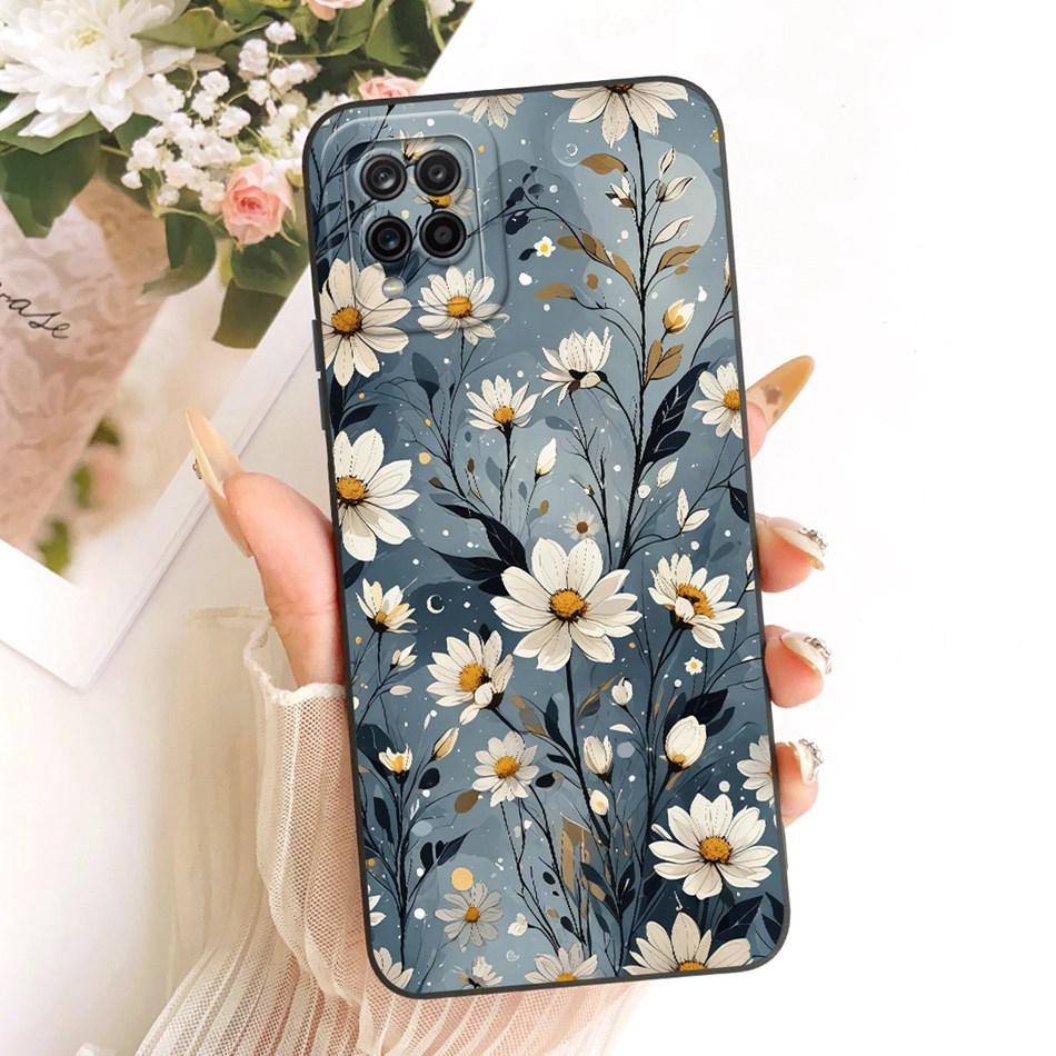 For Samsung Galaxy A12 M12 SM-A125F A127F Cute Cat Flower Butterfly Cartoon Phone Case Shockproof Soft Silicone Cases