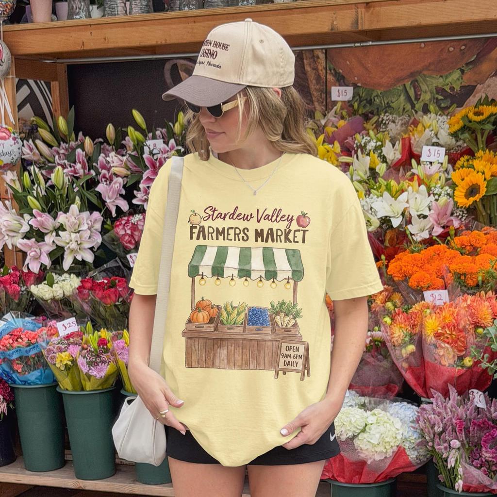 Stardew Valley Shirt Farmers Market Cozy Games Gift For Gamers Indie Video Game Merch T Shirt T-shirt Pixel Art Stardew Valley Art Gamer