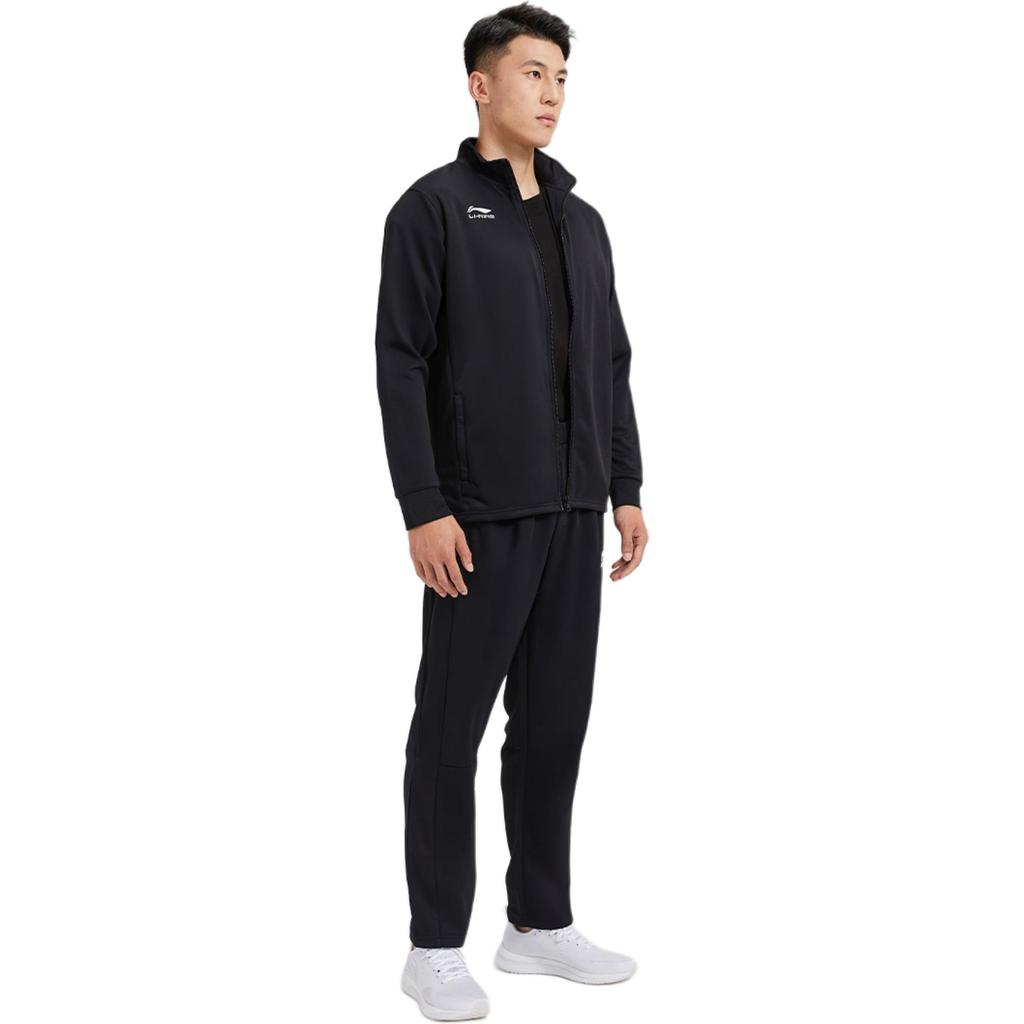 Li Ning Stand Collar Sports Jacket And Casual Pants Hoodie Set Unisex Sets Black YWEU053-1