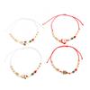SHIXIN 4Pcs/Set Cute Santa Claus Elk Snowman Christmas Tree Pendant Bracelet Women Adjustable Rope Chain Acrylic Beaded Bracelet