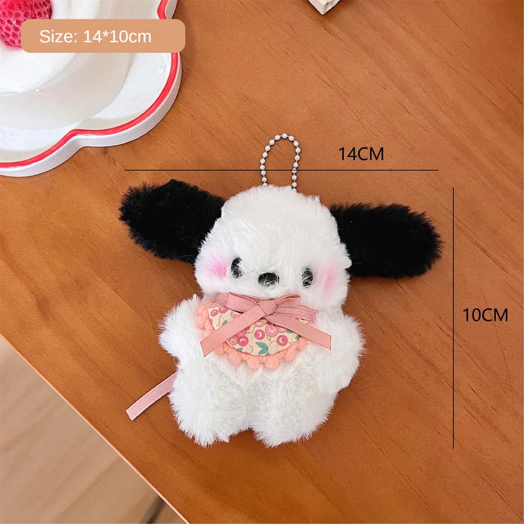 Plush Bib Afraid Of Dogs Girl's Heart Backpack Pendant Long Hair Creative Doll Plush Keychain