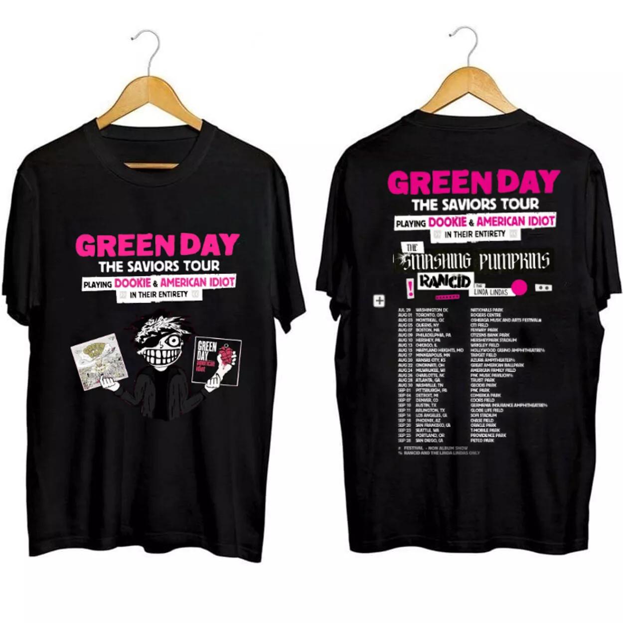 

Green Day The Saviors Tour 2024 Unisex T-Shirt Mens Womens Tees Top For Men Women S-4XL 4XL