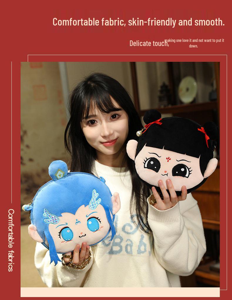 Nezha Plush Cartoon Crossbody Bag - Soft, Cute, and Stylish Shoulder Bag for Everyday Use