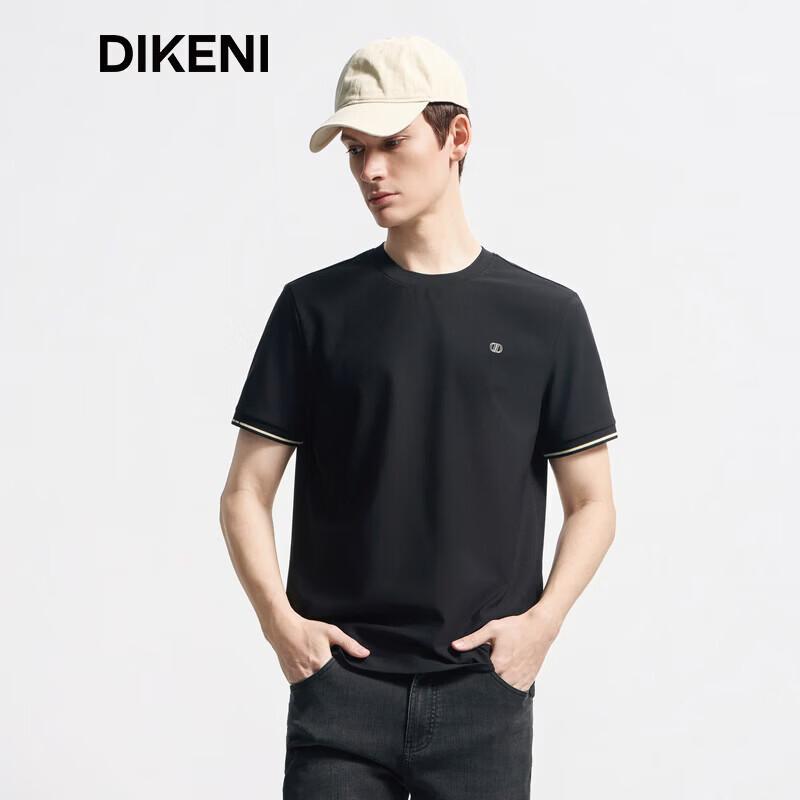 DIKENI Men's Tech Cool-Feel Color-Block Waffle Knit T-Shirt