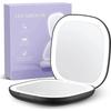 Compact Mirror Lighted Travel Makeup Mirror with 1X/5X Magnifying 2 Sided 3 Colors Dimmable Portable Pocket Mirror for Handbag