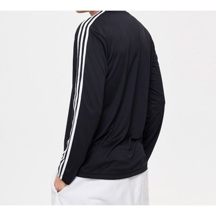 Adidas D2M 3-Stripes Long Sleeve Tee Men Tops Black EI5647