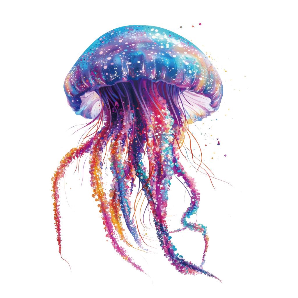 Bright Gold Jellyfish Removable Wall Sticker - CH81845