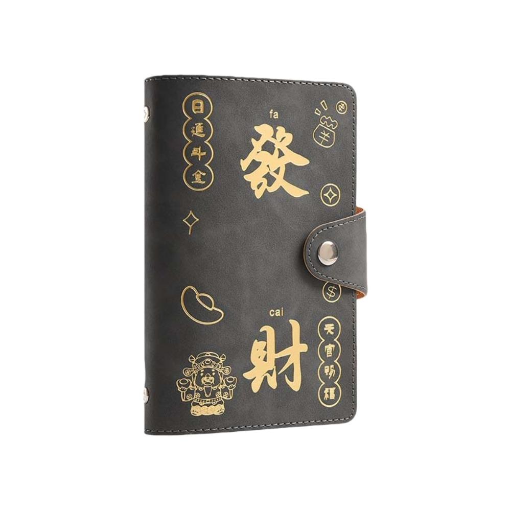 PU Leather Envelop Savings Challenges Book God of Wealth Style Cash Budget Notebook Money Planners