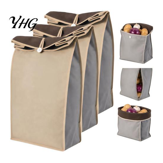 Garlic And Onion Storage Organizers Self Sealing Potato Bag, Breathable Non-woven Roll Top Closures Fresh Food Preservation Pouches Organizer,