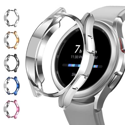 Case for Samsung Galaxy Watch 4/5 44mm 40mm 46mm 42mm Accessories Plated TPU Bumper Cover Screen Protector Galaxy Watch4 Classic