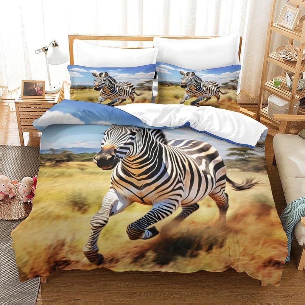 3D Zebra Digital Printing Duvet Set Bedding Set Three-Piece Set