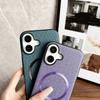 For iPhone 16 Case Drop-Proof TPU+Cloth Back Phone Cover Compatible with MagSafe