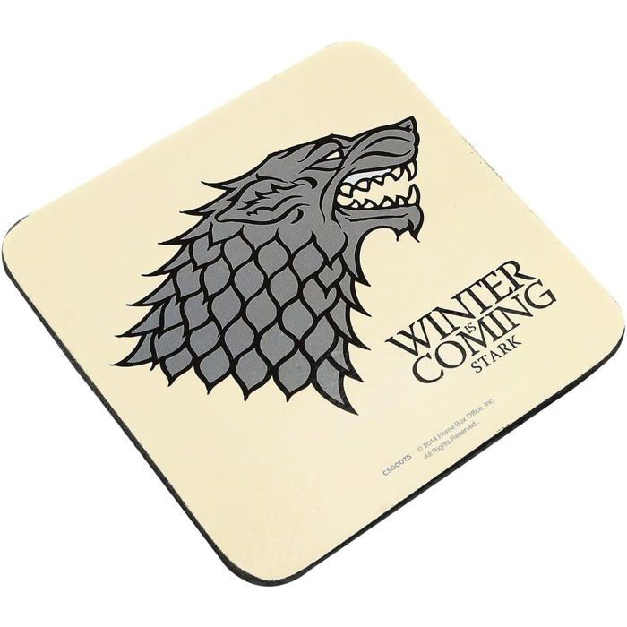 Sous-verre - Game of Thrones - Lot de 4 - Imprimé Sigils - Blanc - Taille Unique