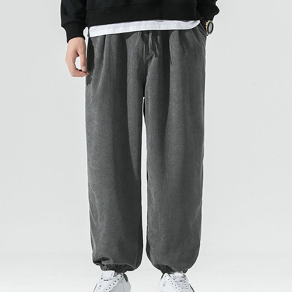 Men's Trousers, Men's Japanese Retro Corduroy Trousers, Loose Casual Shorts, Work Safety Trousers