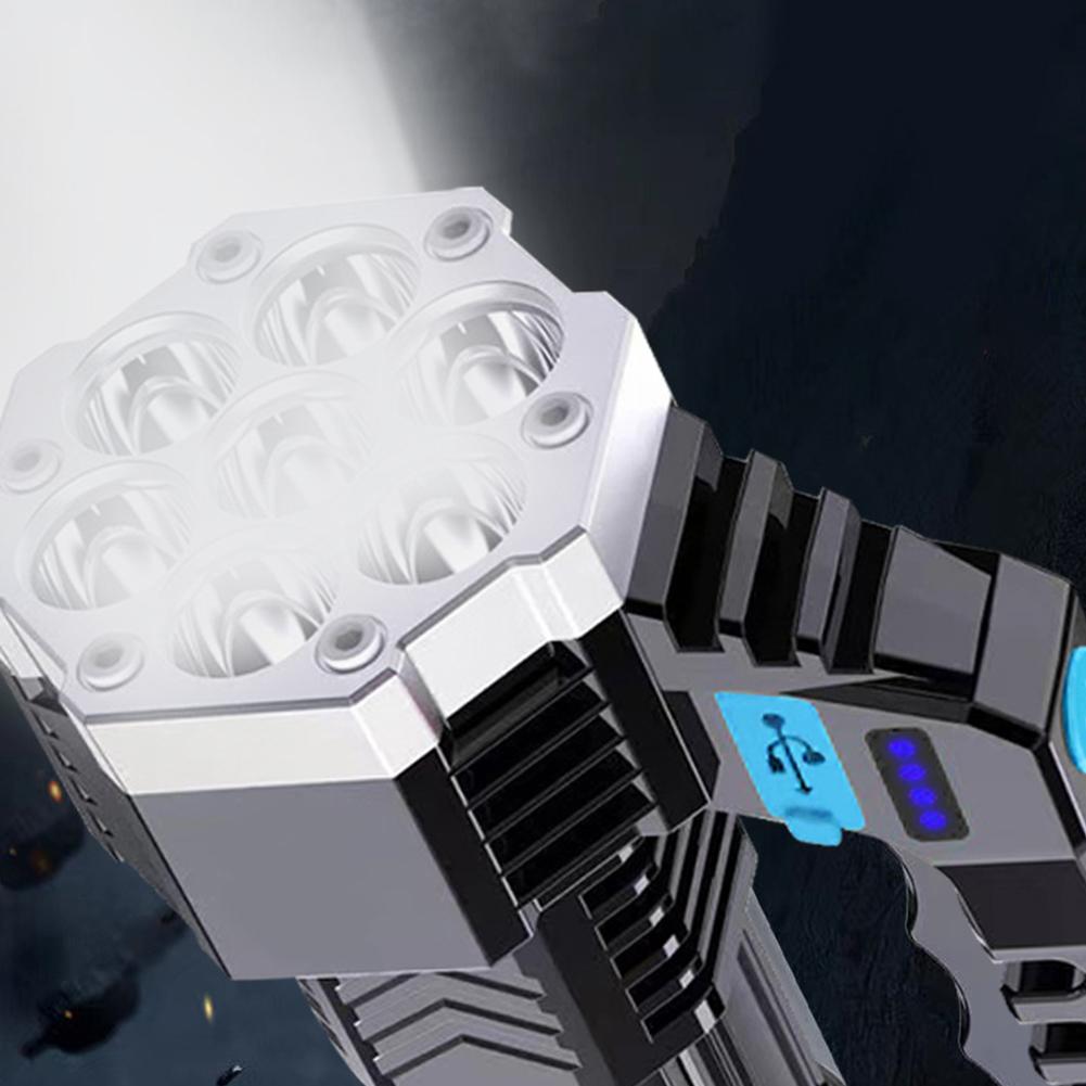 7LED+COB Portable Flashlight  Cob Side Light Lightweight Outdoor Lighting USB Rechargeable Camping Torch Searchlight For Camping