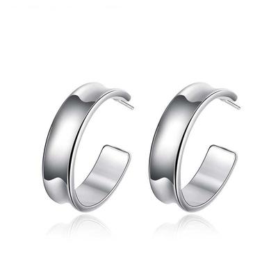 Glatte Ceocle-Kreisohrringe aus 925er Silber für Damen, Modeschmuck, Geschenke