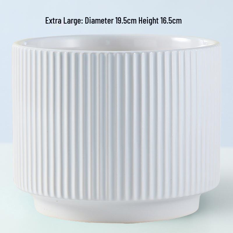 Ceramic Orchid Flower Pot - White Light Luxury, Minimalist Nordic Design for Indoor Living Room