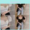 Weiche Satin-Ärmellose Off-Shoulder-Bluse mit 3D-Effekt für Damen Frühling 2025