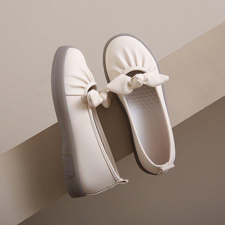 Fashionable and Comfortable Silver Flat Single Shoes Female Summer Mary Jane Shoes Bow Soft Bottom Soybean Shoes