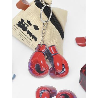 Porte-clés plat en acrylique rouge en forme de gant de boxe briskstyle