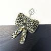Keychain Plush Butterfly Bow With Leopard Print For Gift Giving And Party Decor