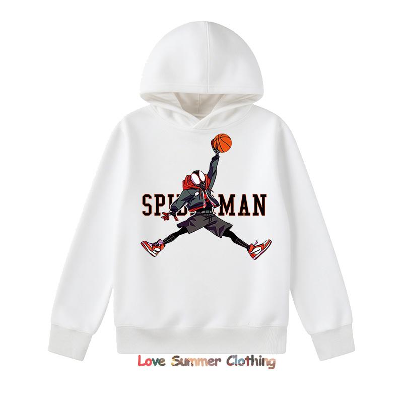 

Комплект из 2 предметов: толстовка и штаны для мальчиков, для баскетбола, детский комплект из толстовки и штанов, толстовка с пауком для девочек, спортивный костюм, детский комплект из толстовки, полиэстер 140