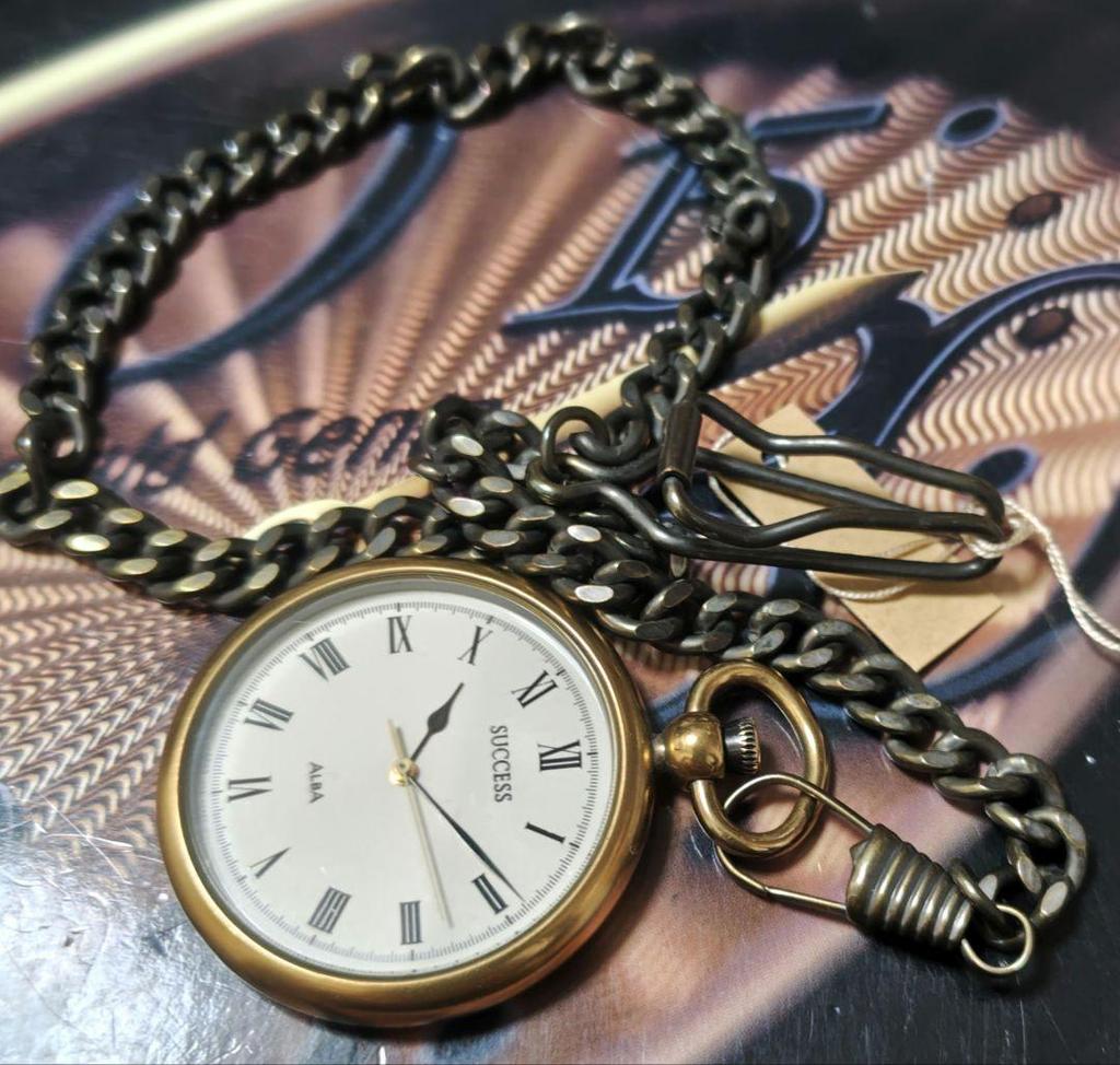 [USED] Seiko Alba SUCCESS Pocket Watch with Chain, Made In Japan