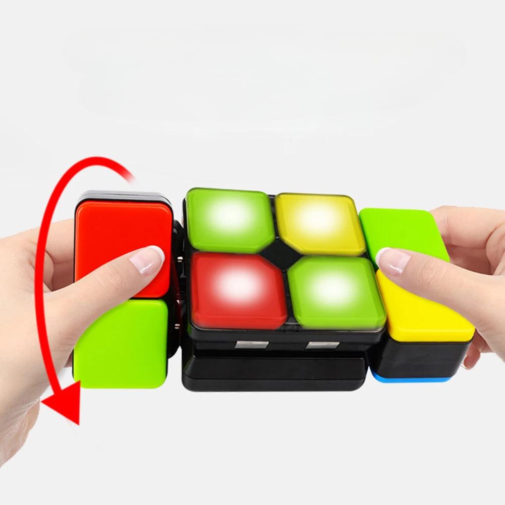 Cube Magique Musical Changeable Puzzle Changeant Intelligent avec Lumière LED Jouet Électronique Éducatif pour enfants Anti Stress