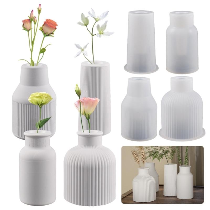 Silicone Vase Molds,Cylinder Epoxy Resin Casting Molds for DIY Crafts Vase,Home Decors Dry Flowers Holder Bottle Mold
