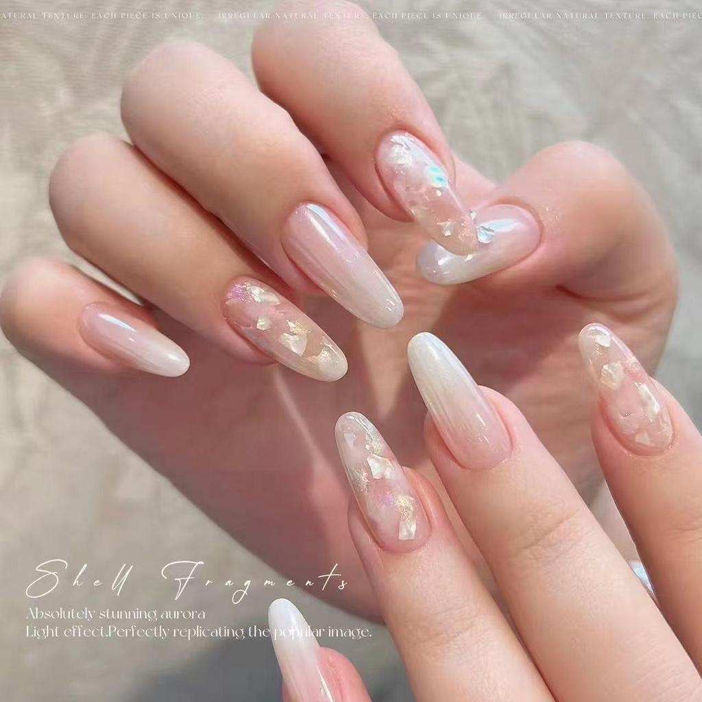 Mother-of-Pearl Iridescent Nail Art Shells - Ultra-Thin Aurora Decor Pieces
