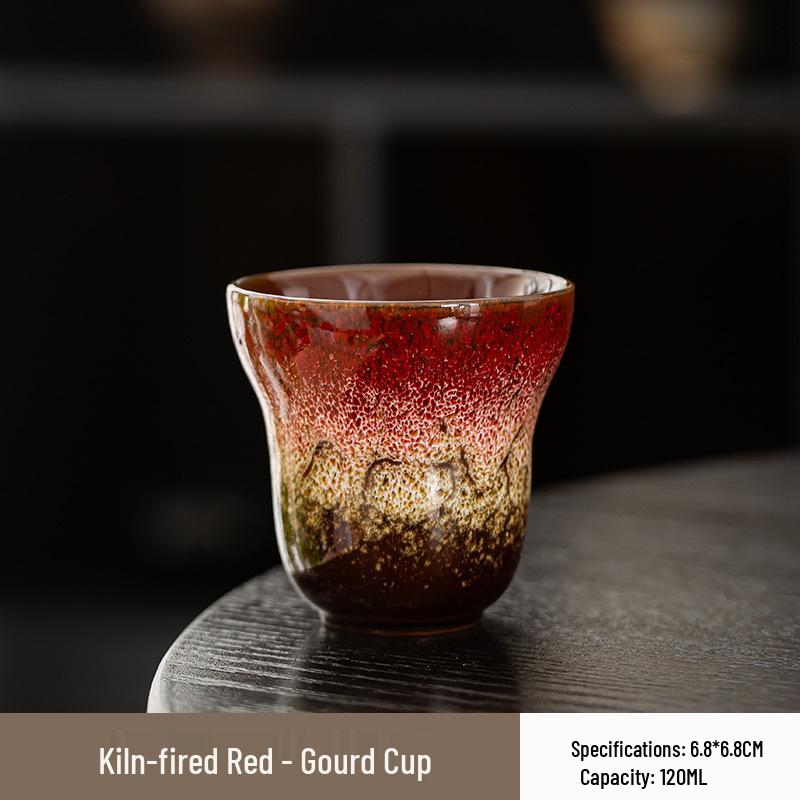 Ceramic Kiln-Changed Gourd Teacup with Ears for Gongfu Tea - Single Cup Owner s Edition