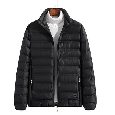 Winter Men's Short Cotton Jacket with Stand Up Collar, Lightweight Casual Cotton Clothing, Slim Fit and Versatile