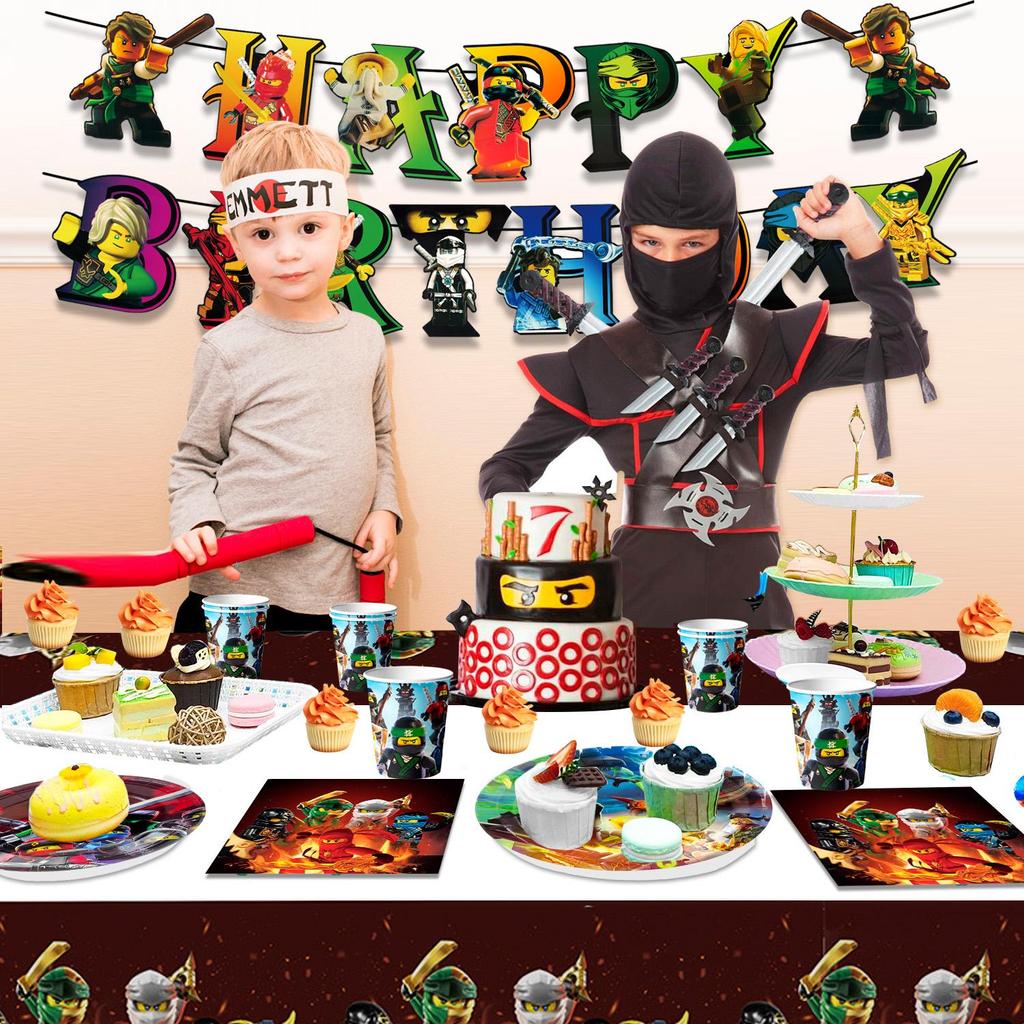 Set Teller und Tassen Ninja Thema Dekoration Geburtstag Ninja Party Dekoration Geburtstagsdeko