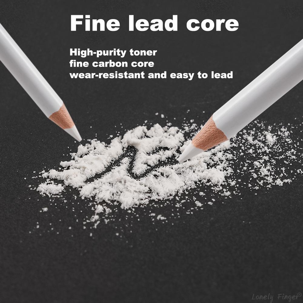 White Charcoal Pencils Set, Sketch Highlight White Pencils for Drawing, Sketching, Shading, Blending, Chalk Pencils for Artists