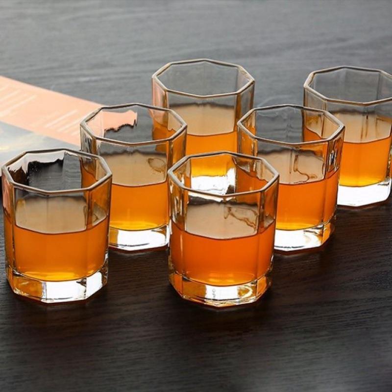 260ml 6PCS Wine Glasses Sets for Vodka Practical Travel Outdoor Cups Set Glass Creative Cold Beverage Transparent Drinkware Set