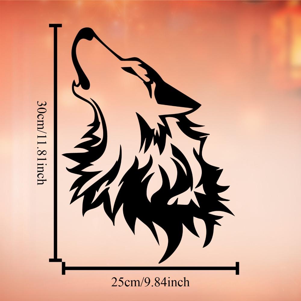 

1pc Howling Wolf Metal Wall Art, Iron Wolf Sculpture Outdoor Decor for Garden Patio Fence, Christmas Easter Thanksgiving Gift for Wolf Lovers 12in