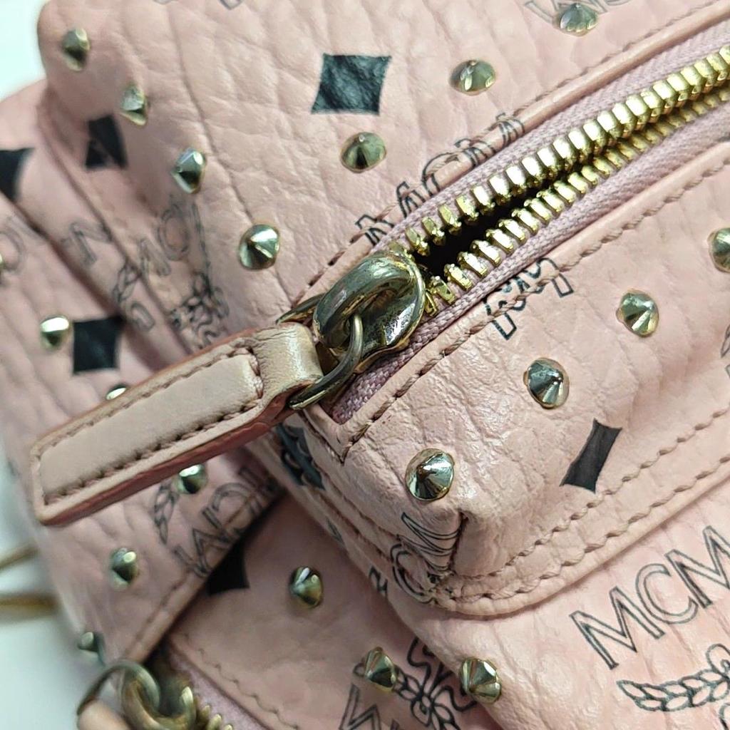 [Pre-Owned] Studded Monogram Coated Canvas And Faux Leather Backpack Small - Fair #IQDF3N