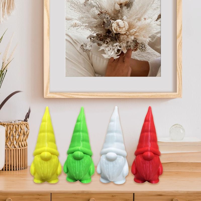 Holiday Tabletop Dwarf Decoration Colorful Artistic Design Santa Elf Figurine Safe Entryway Display Piece