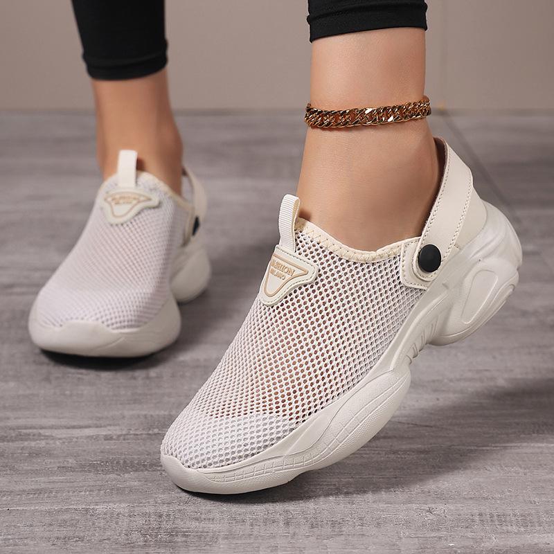 Damen Sommer Mesh Slipper Geschlossene Zehen Leichte Freizeit Sandalen