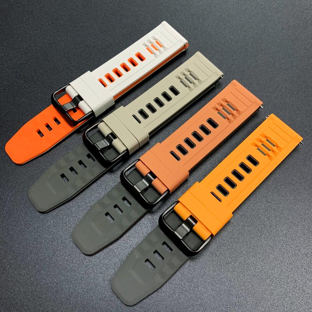 22mm Watchband For TicWatch Pro 2021/3 Ultra LTE/GPS Silicone Strap For TicWatch Pro GTW GTH2 GTX S2 E2 Sport Bracelet Wristband