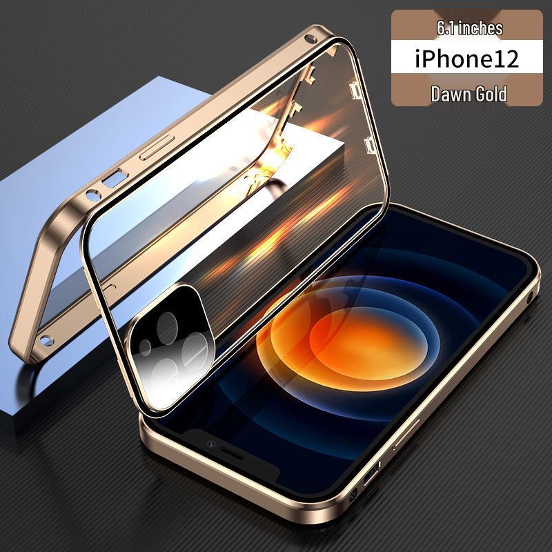 iPhone 16 Pro Max Metal Frame Protective Case with Double-Sided Glass