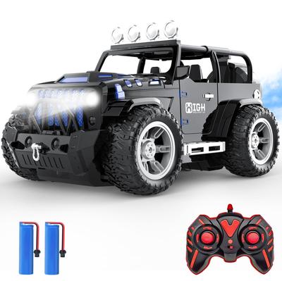 Scale RC Jeep RC Car with Spray 70 Minutes of LED Perfect Gift for Kindergarten Entrance and Elementary School Students 1/16 Off-Road Function,