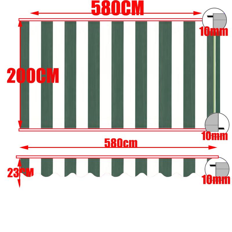 Tewango Orange +White Strip Blind Replacement Awning Top Sunshade Canvas Striped Polyester with UV Coating 10x8ft 350x250cm