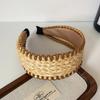 Fascia Wide Edge in Paglia Intrecciata Fascia per Capelli in Erba Raffia Bohemia Intrecciata Stile Vacanza Stile Coreano Stile Bohémien Cerchietto per Capelli Bambini