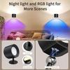 RGB 9-color lighting effect wall lamp, 5W, 5-level brightness night light, wireless gallery light, 360° magnetic rotating reading light